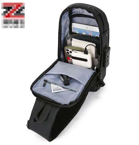 Men's Waterproof Crossbody Bag with Lock and Multi-Function