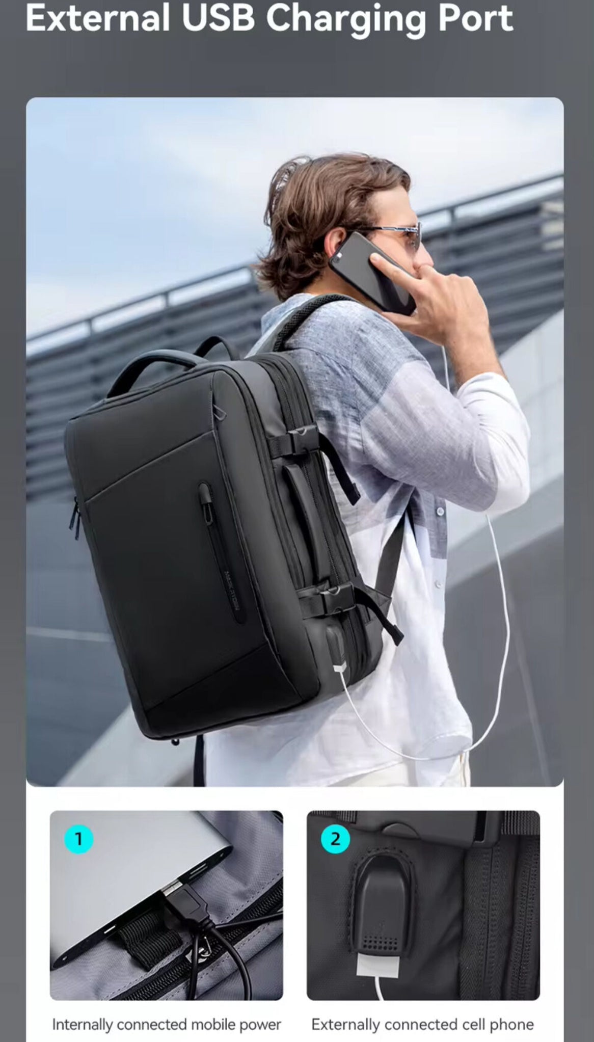 Laptop Backpack with USB Charging Travel Backpack