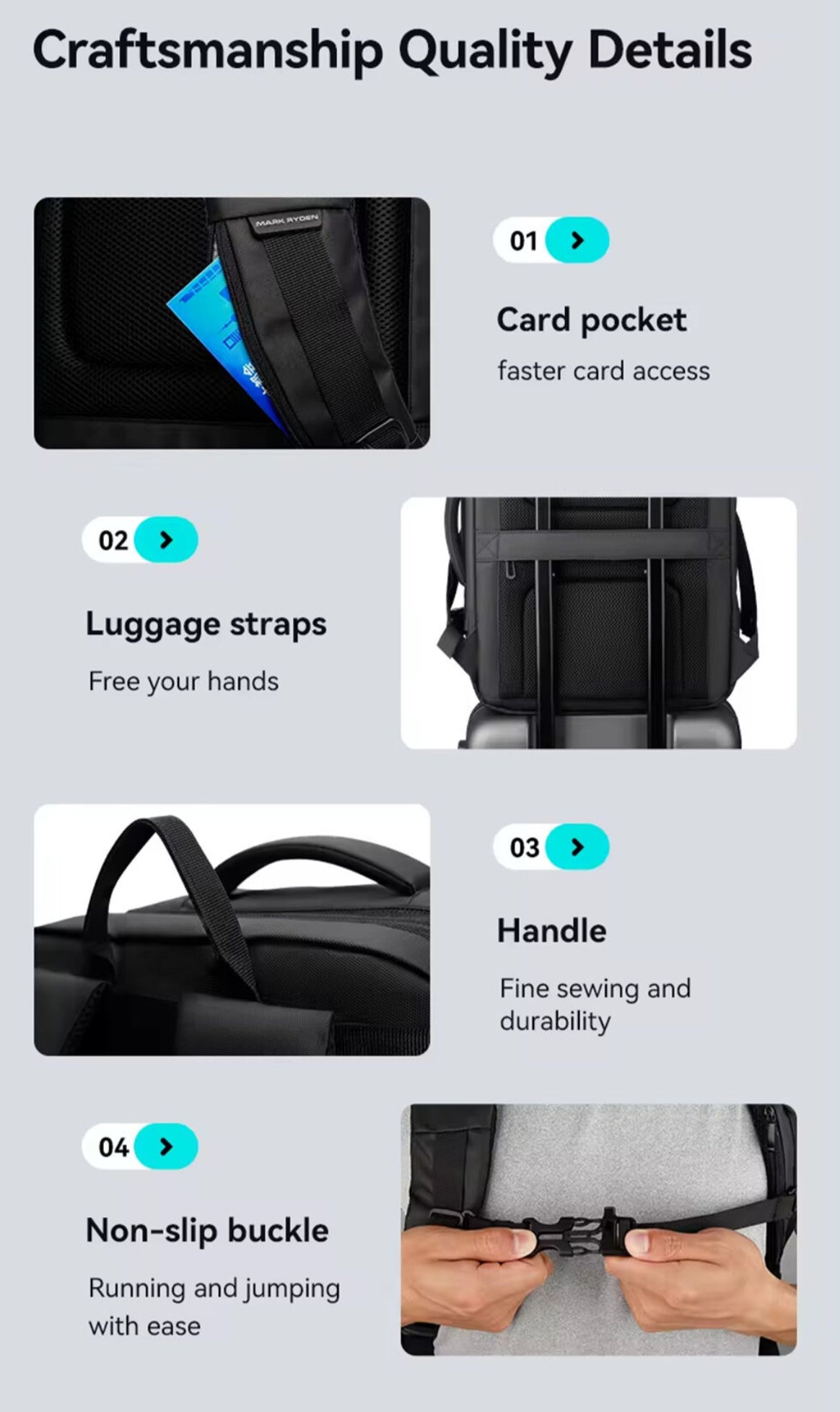 Laptop Backpack with USB Charging Travel Backpack