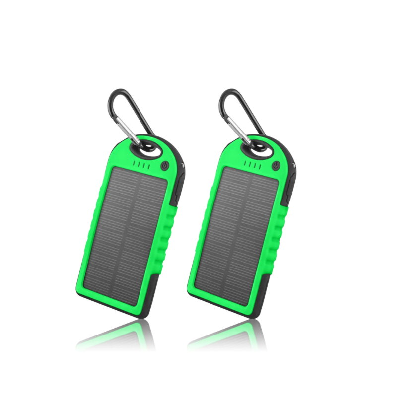 5000mAh Solar Power Bank Phone Charger (2-Pack)