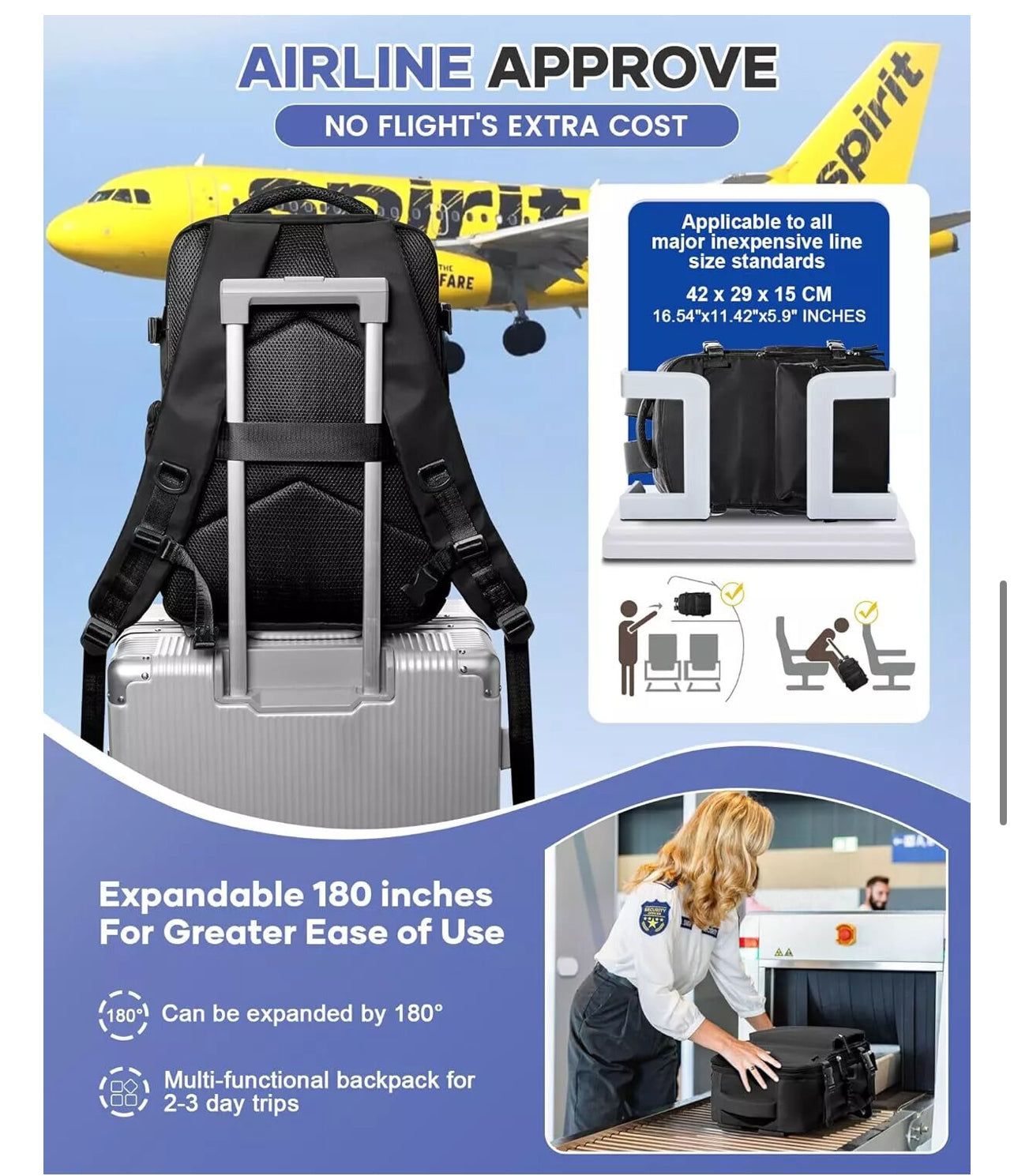 Travel Backpack with vacuum pump