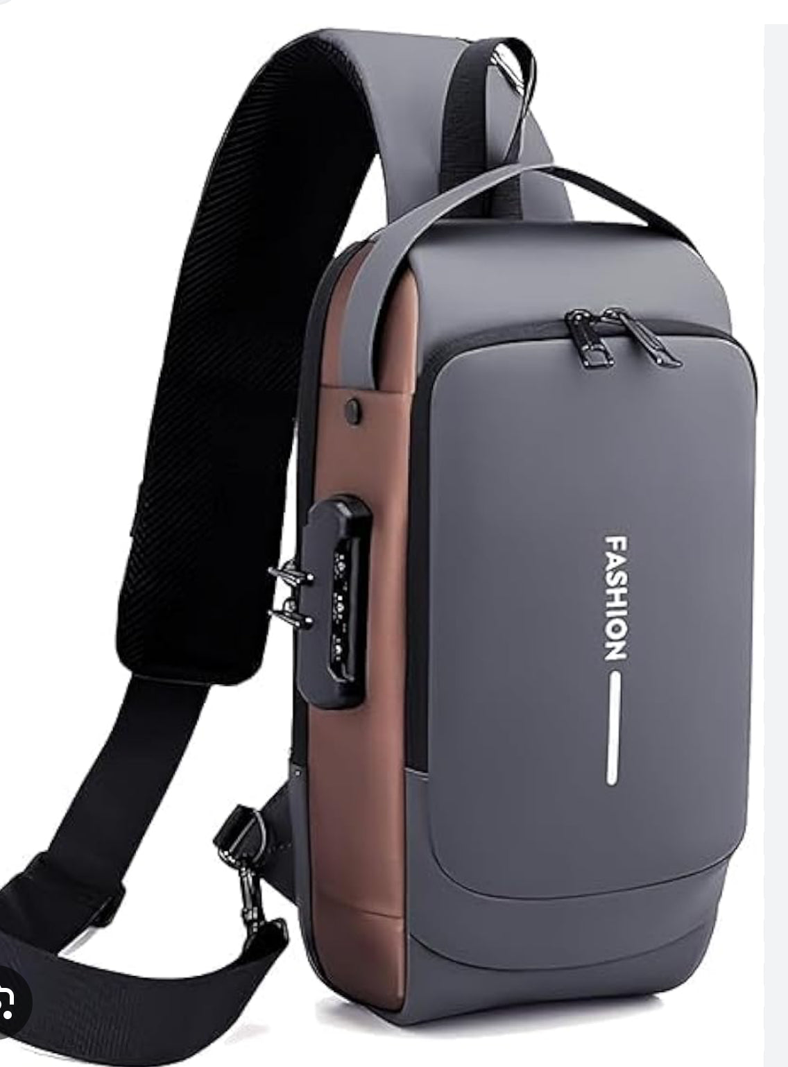 Men's Waterproof Crossbody Bag with Lock and Multi-Function