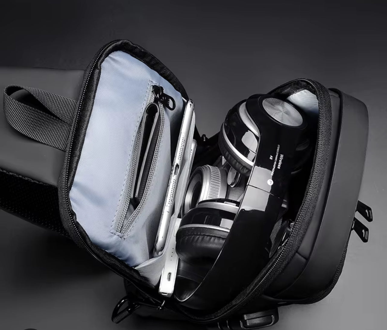 Men's Waterproof Crossbody Bag with Lock and Multi-Function