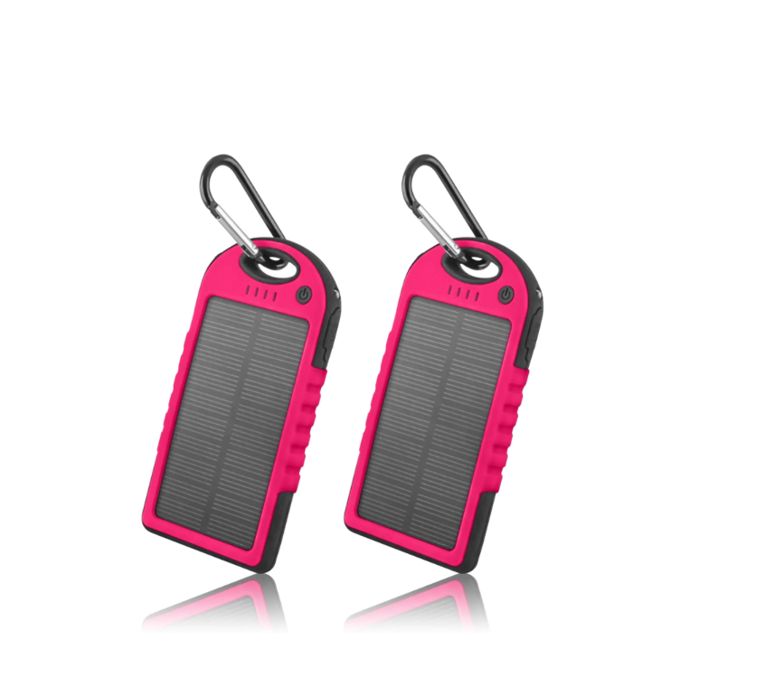 5000mAh Solar Power Bank Phone Charger (2-Pack)