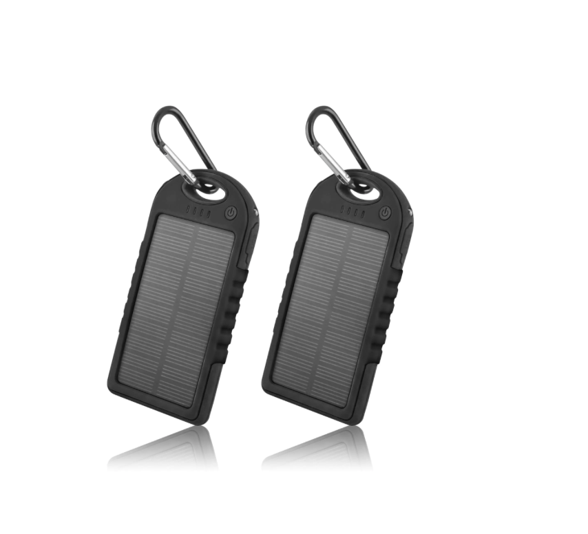5000mAh Solar Power Bank Phone Charger (2-Pack)