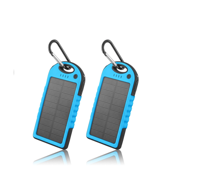 5000mAh Solar Power Bank Phone Charger (2-Pack)